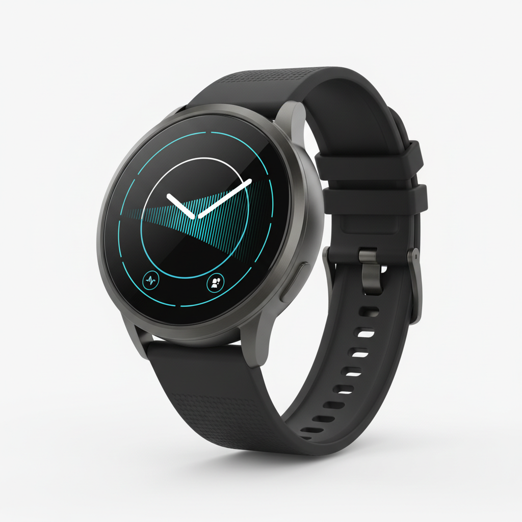 Montre connectée premium sur fond blanc