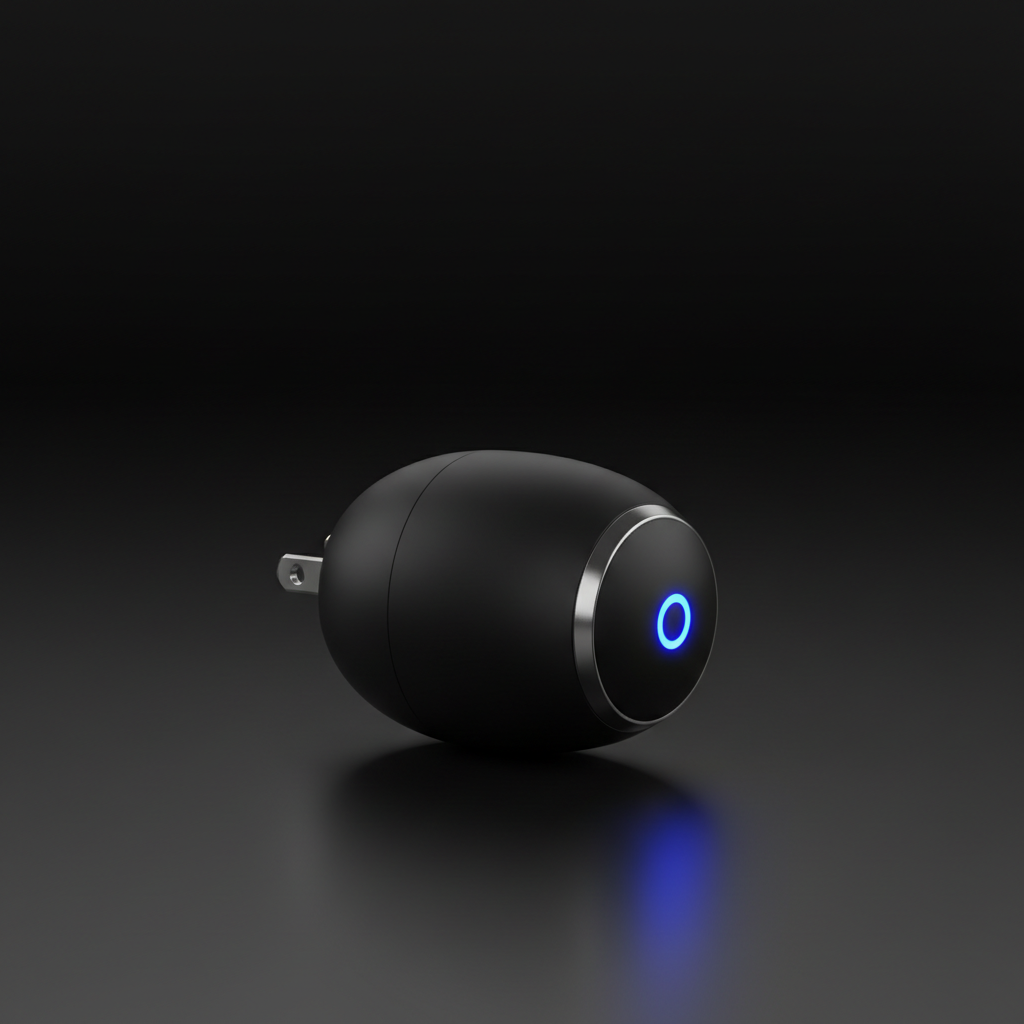 Prise connectée Wi-Fi avec indicateur LED sur fond sombre