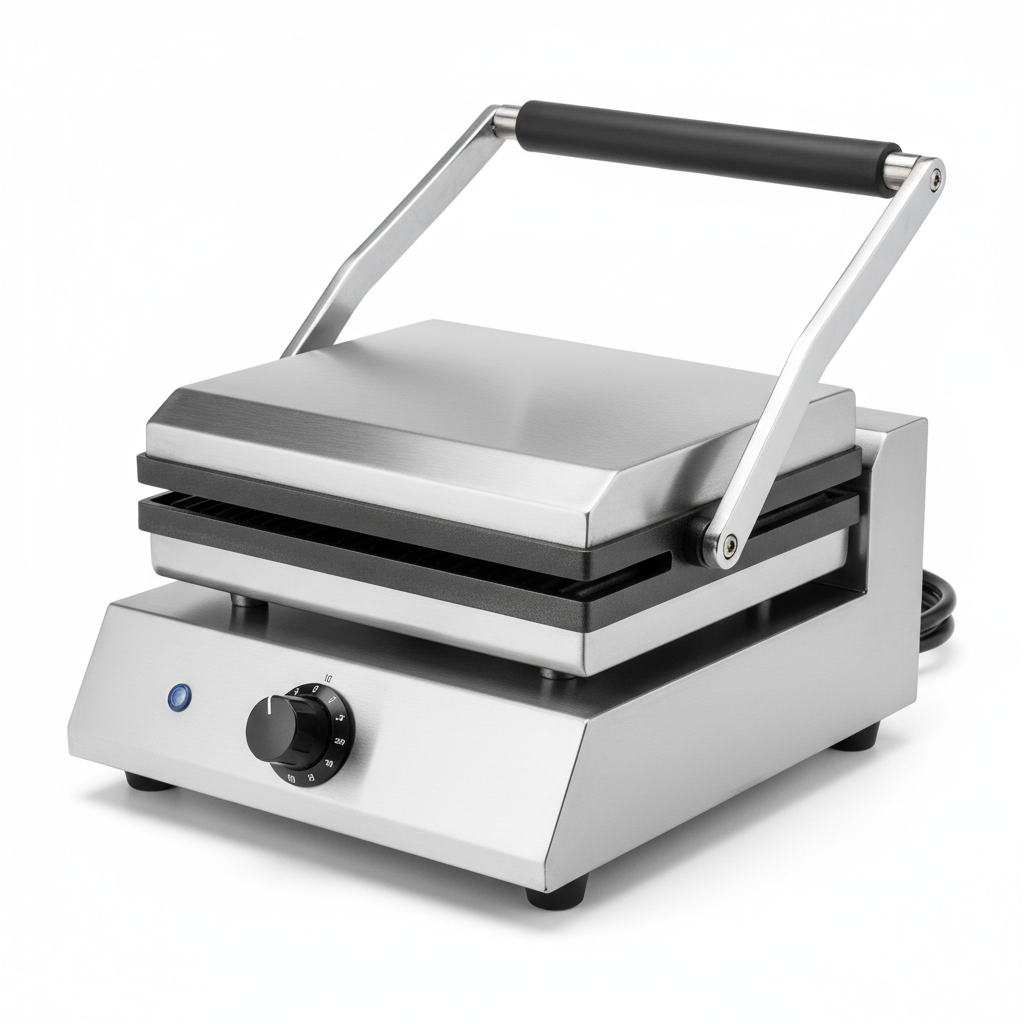 Machine à panini professionnelle inox plaques striées