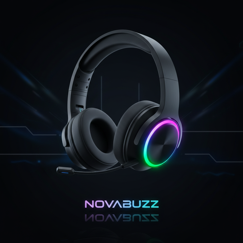 Casque gaming sans fil RGB premium sur fond sombre
